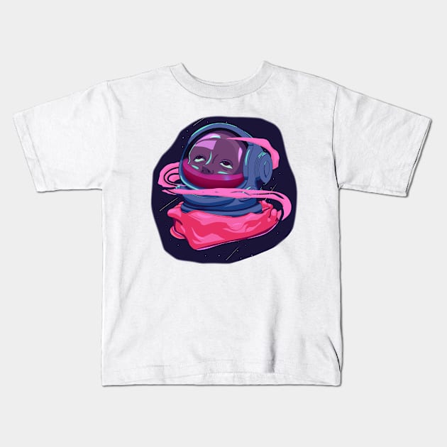 Drowning In Space Kids T-Shirt by draneses